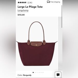 Large Burgundy Longchamp Purse